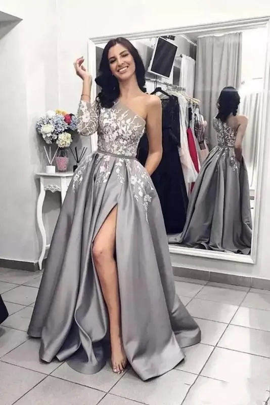 Vestidos de noche on sale largos color plata