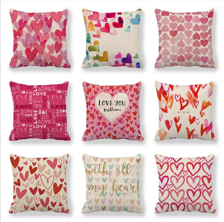 ガールフレンドのためのロマンチックなバレンタインデーギフトI Love You Pillow Case Cushion Cover甘い結婚式の飾り誕生日パーティー150スタイル