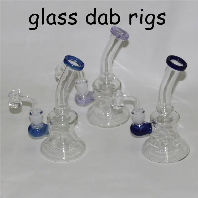 Rig Bong Recycler Oil Wax Herb Tobacco Cano de água arrebatados Bongos Dab Rigs Pipes bacia Quartz Banger Perc Bubbler