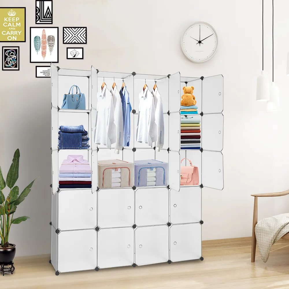 20 Storage Cube Organizer Cassettiera Scaffalature In Plastica, Armadio  Modulare Libreria Modulare Fai Da Te Con Design Traslucido Vestiti Da 66,25  €