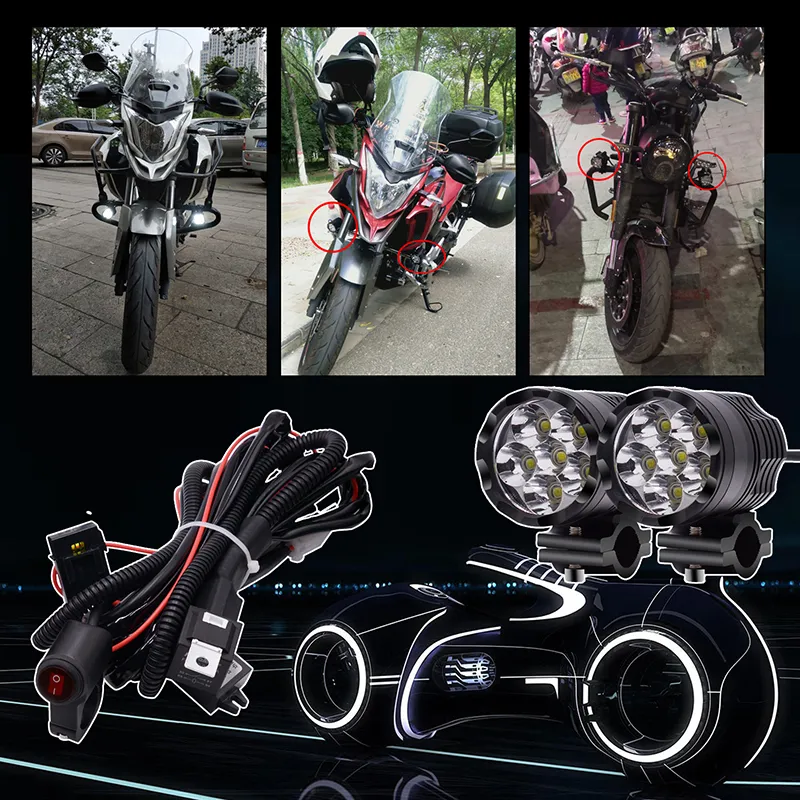 1/2pcs Motorrad Scheinwerfer 6 Led wasserdichte Zusatzlicht Motorrad LED  Scheinwerfer Lampe Zusatzscheinwerfer Moto Zubehör