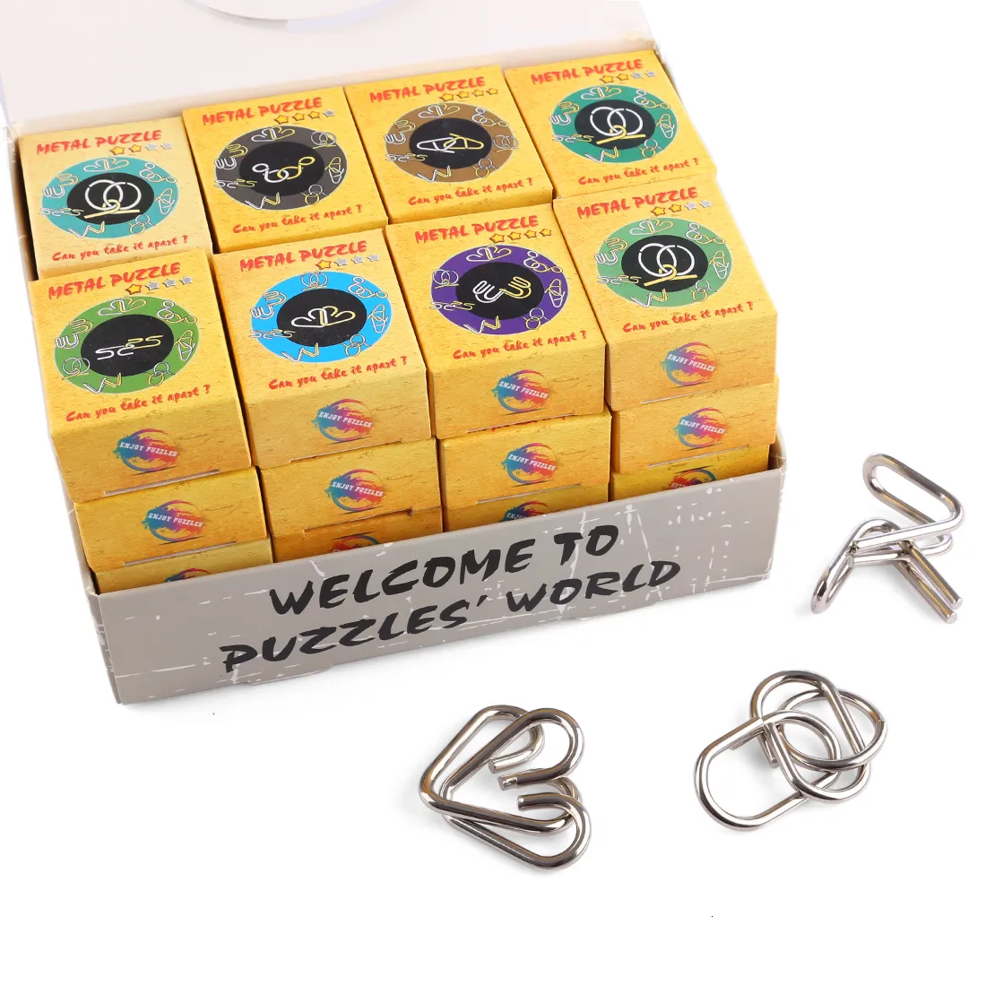 32 Adet Klasik Akıllı Montessori Metal Tel Bulmaca Baffling Zeka Sihirli Yüzükler Oyun Oyuncaklar Yetişkin Çocuk Çocuk Hediyeler için SH190911