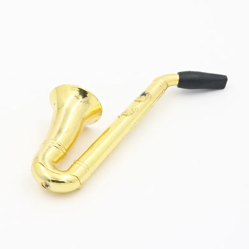 Metal Pipe Set Kit Mini Saxophone Trumpet Speaker Sax Shape Tobacco Pipes Smoking Herb Cigarette Pipe with Screens Mesh Filter DHL