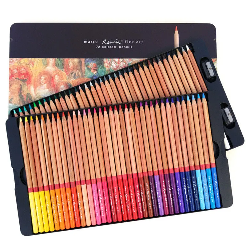 Marco Renoir 24 36 48 72 100 Colors Pencil Set Painting Pens with boxes profesionales Crayons Colouring Drawing Pencils Set Wholes317W