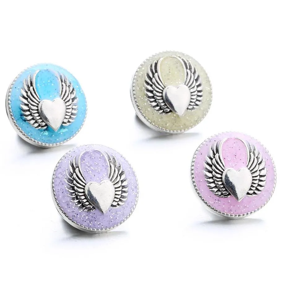 Noosa Snap Jewelry Angel Fly Wngs Przycisk Snap Fit 18mm Snap Button Bransoletka Naszyjnik Biżuteria