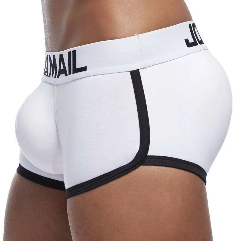 Jockmail Rembourr Pour Hommes Sous v tements Boxers Malles Sexy Gay P nis Poche Renflement Am liorant Avant Arri re Double Amovible Coupe Tasse