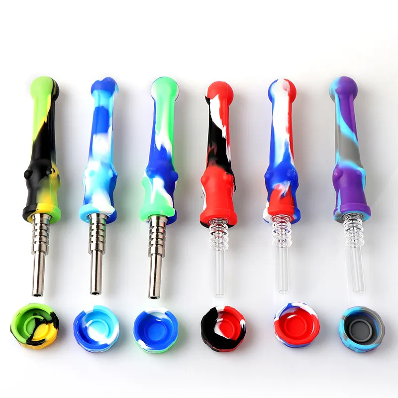 Silicone NC met Titanium Tip / Quartz Tip Food Grade Siliconen NC Draagbare DAB-tool voor Roken Rigs Glas Water Bongs Pipes