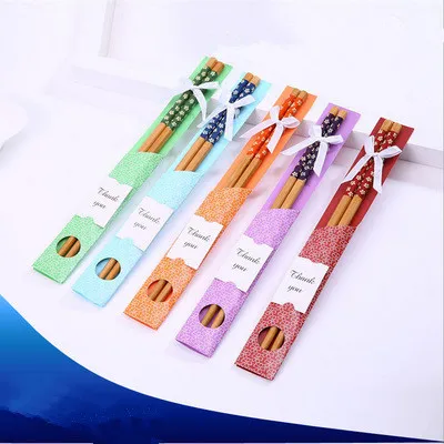 Bambu Chopsticks Pratik Chopstick Doğal ağaçlılık Yeni Stil Chopsticks Kişiselleştirilmiş Düğün Eşantiyon Hediye Souvenir EEA903-3 Favors