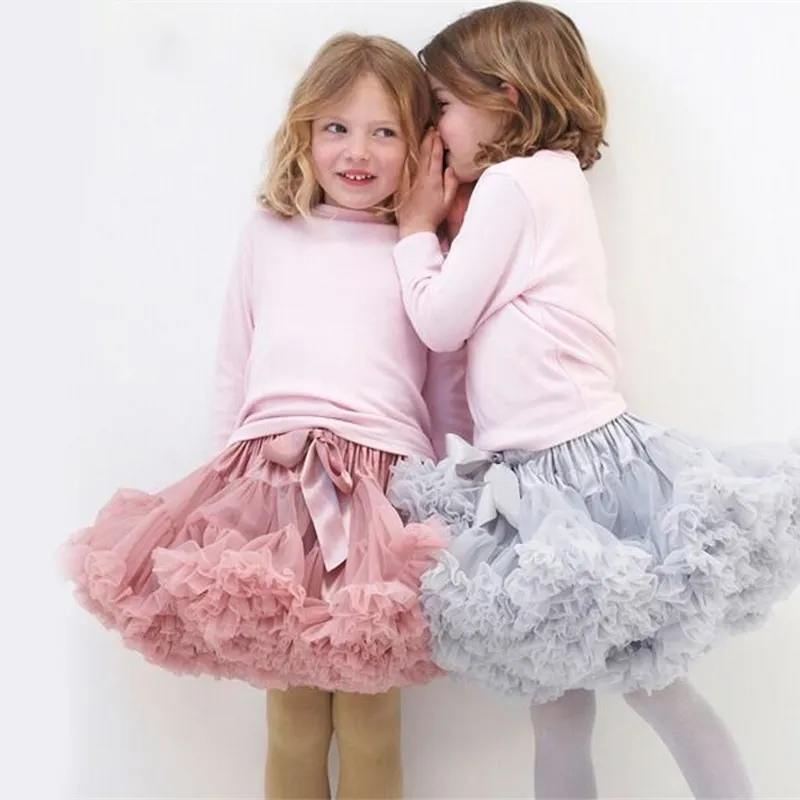 Jupe Tutu de ballerine pour petites filles, jupe de Ballet moelleuse pour enfants, vêtements princesse de danse en Tulle, nouvelle collection