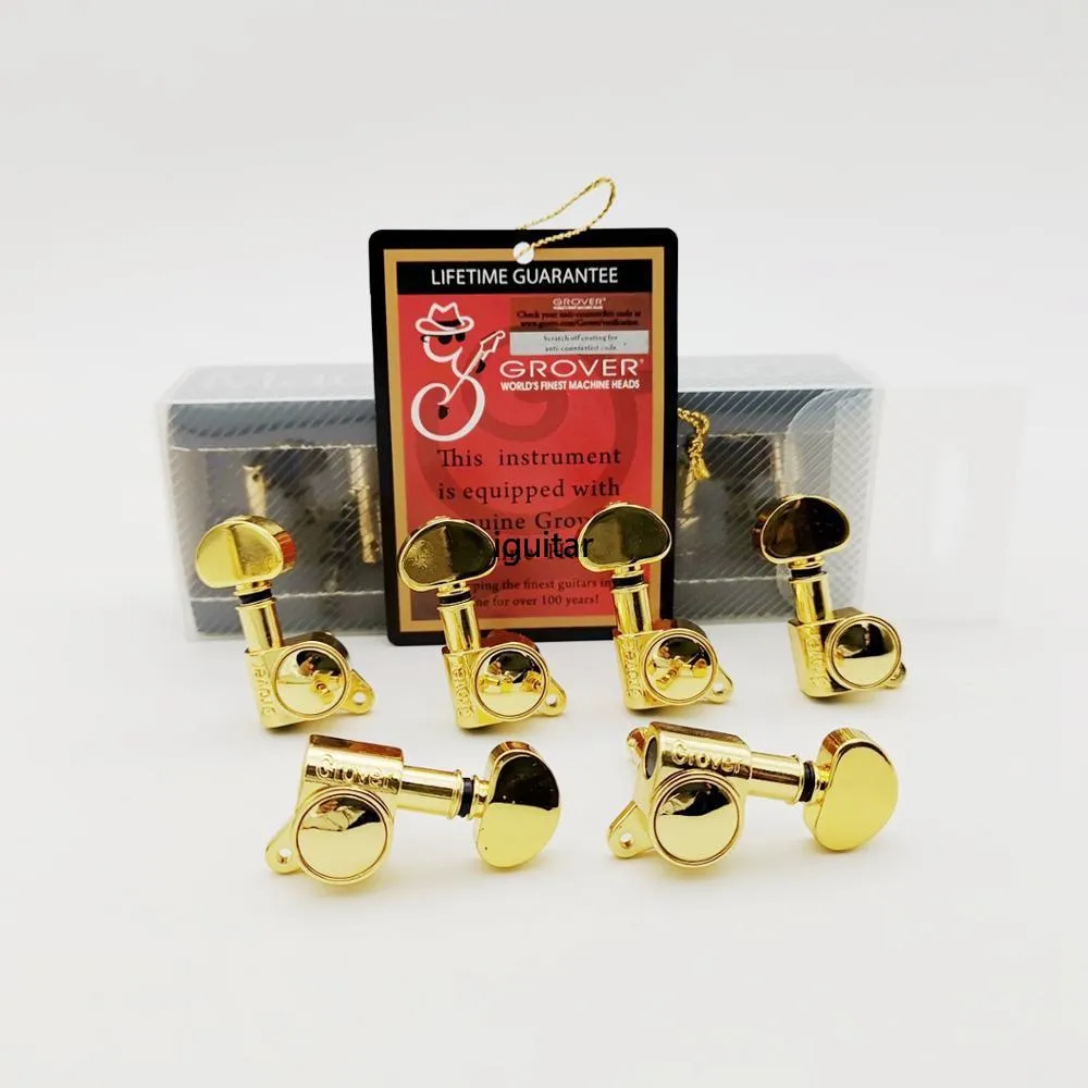 Original Not Inline Gold Grover Guitar Tuning Pegs 45 Angle Tuners Machine Head (goede verpakking)