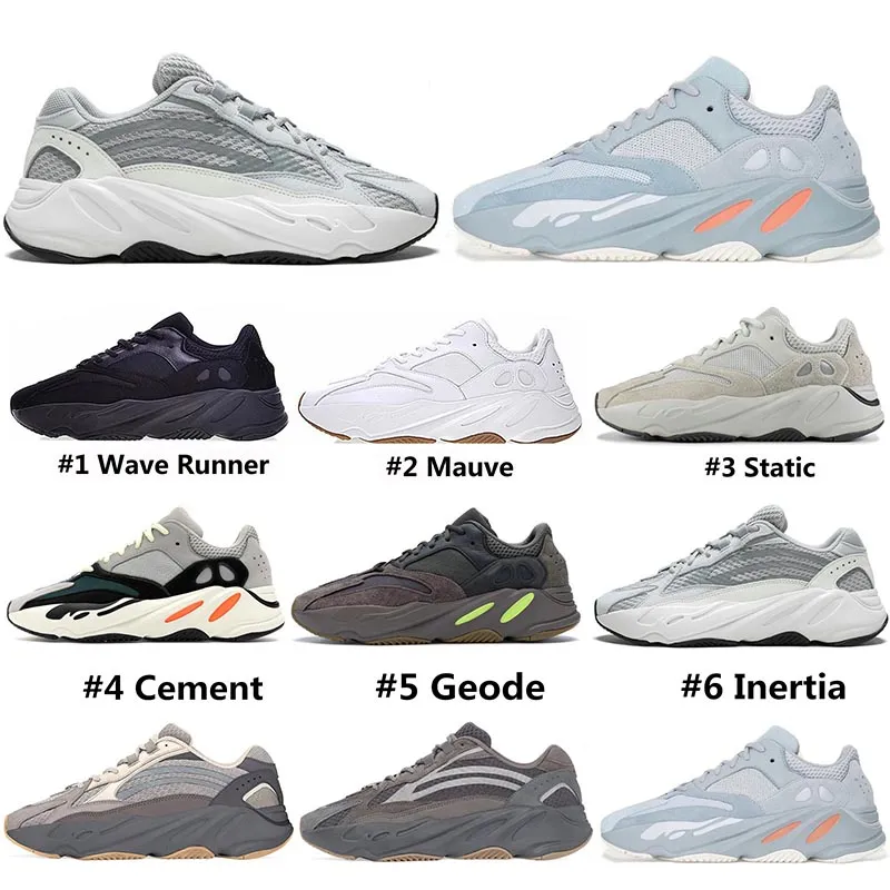 700 Çimento V2 Geode Dalga Koşucu Vanta Statik Kanye West Leylak OG Katı Gri Tasarımcı Erkek Kadın Koşu Ayakkabıları Spor Sneakers 36-46