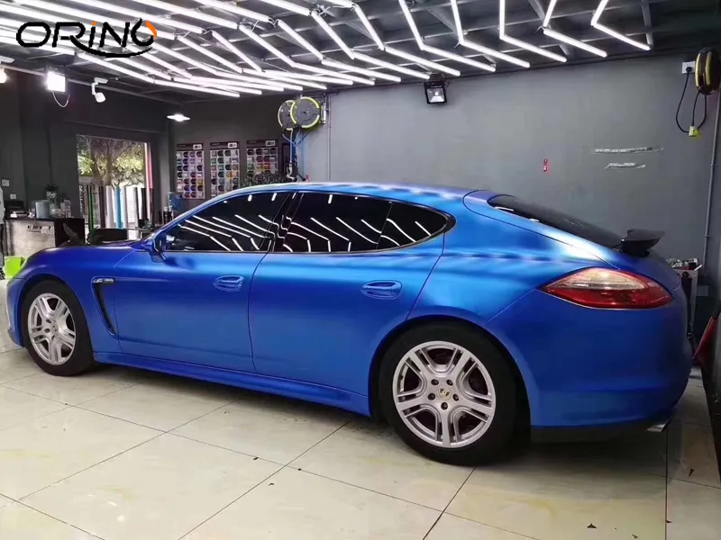 Premium Pearl Matte Metallic Deep Sea Blue Vinyl Roll Car Wrap Foil con pellicola autoadesiva a rilascio di canali d'aria