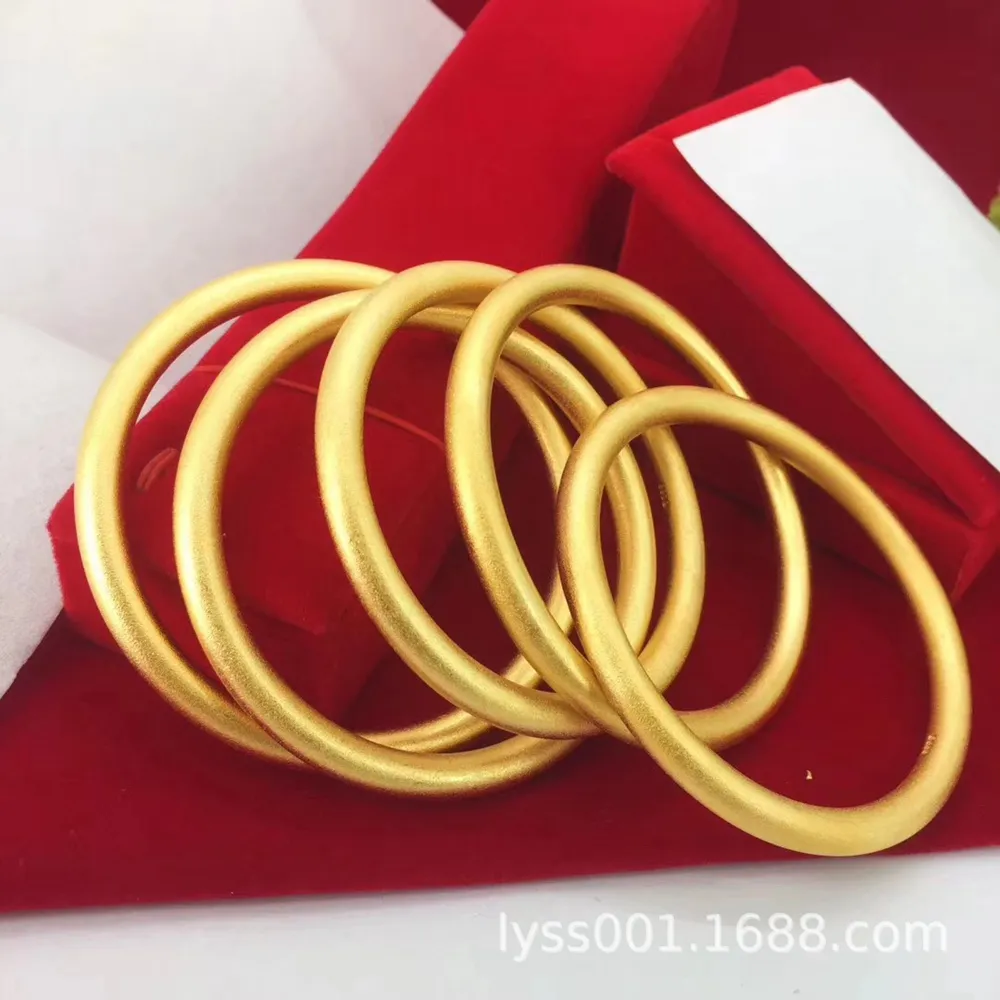 5 pièces en gros bracelet pour femmes 18K jaune or classique classique fête de mariage simple style bracelet non Ouvrant dia 60mm