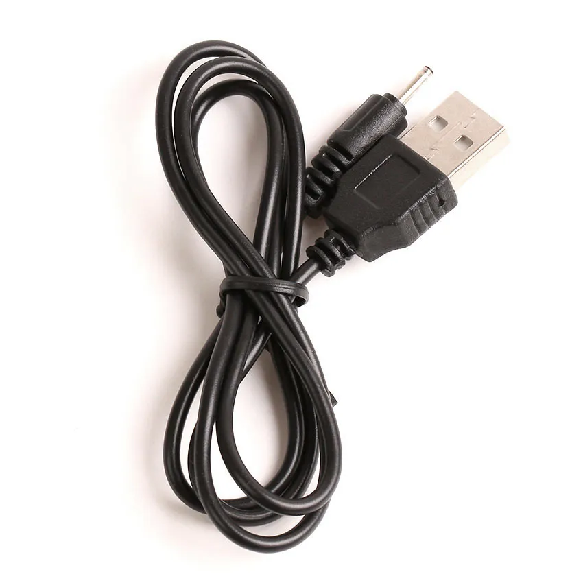 100pcs / lot 고속 블랙 70cm USB DC2.0 전원 충전 케이블 2mm 포트