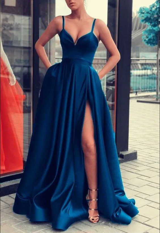 2022 Middle Eastern Formal Evening Green Prom Dress With High Split ...