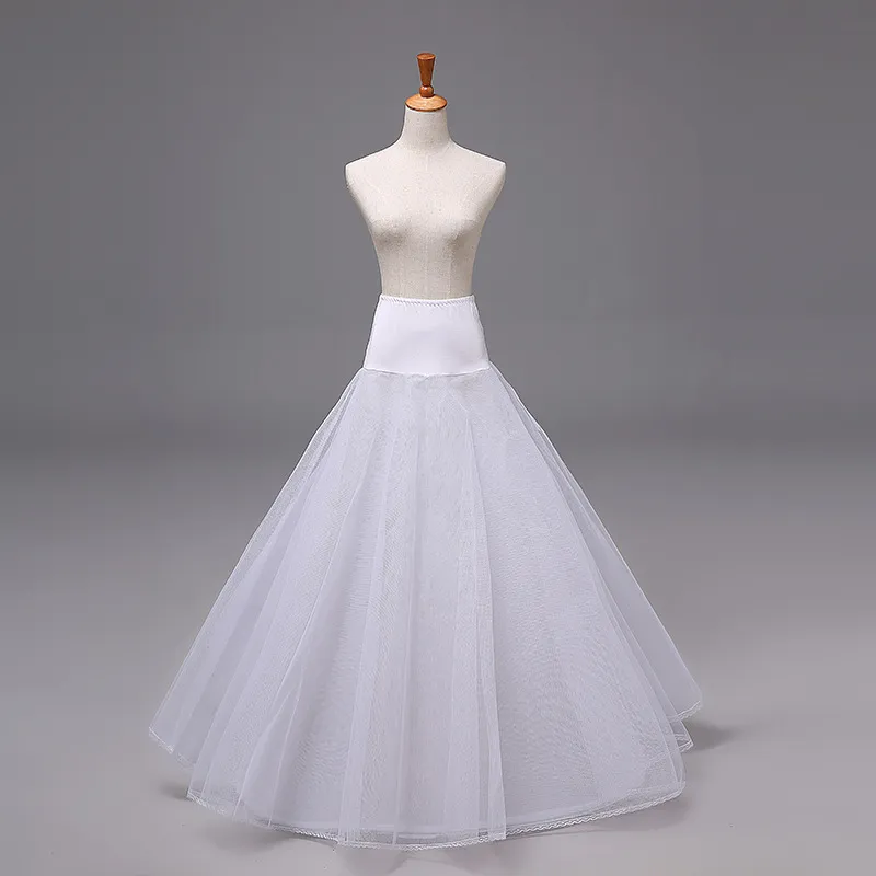 Jupon en Tulle blanc à bord en Satin, 1 cerceau, ligne A, accessoires de mariage, jupe Crinoline