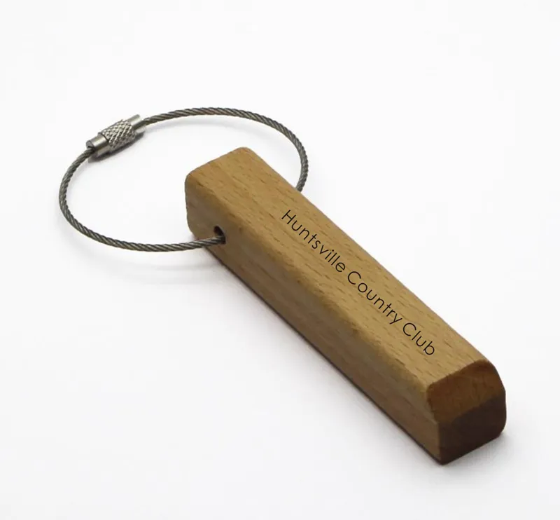 Пользовательская лазерная гравировка пустой деревянной цепочки для ключей 4 формы доступны