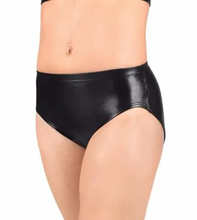 Mulheres Baixo Elastic Cintura Adulto Briefs de Dança Metálica Shiny Shorts de Desempenho de Ouro Esporte Treino Equipe Underwear Preto