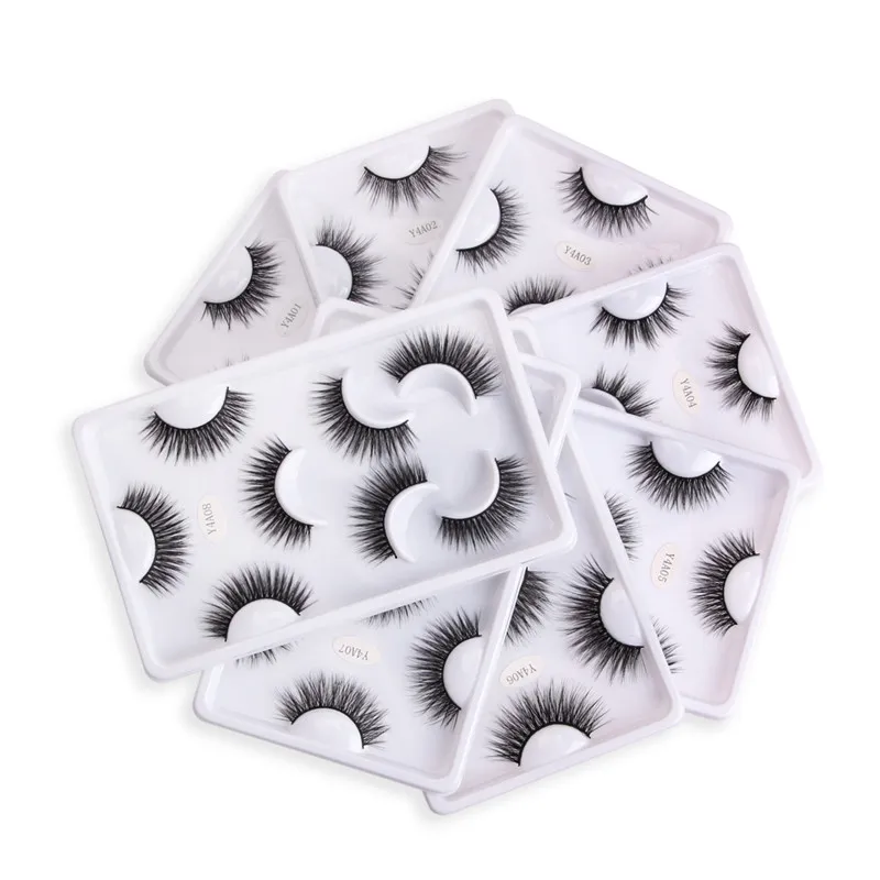 Falsk Mink Ögonfransar 3D Mink Lashes Tjock Handgjord Full Strips Lashes 10 Style False Eyelashes Makeup