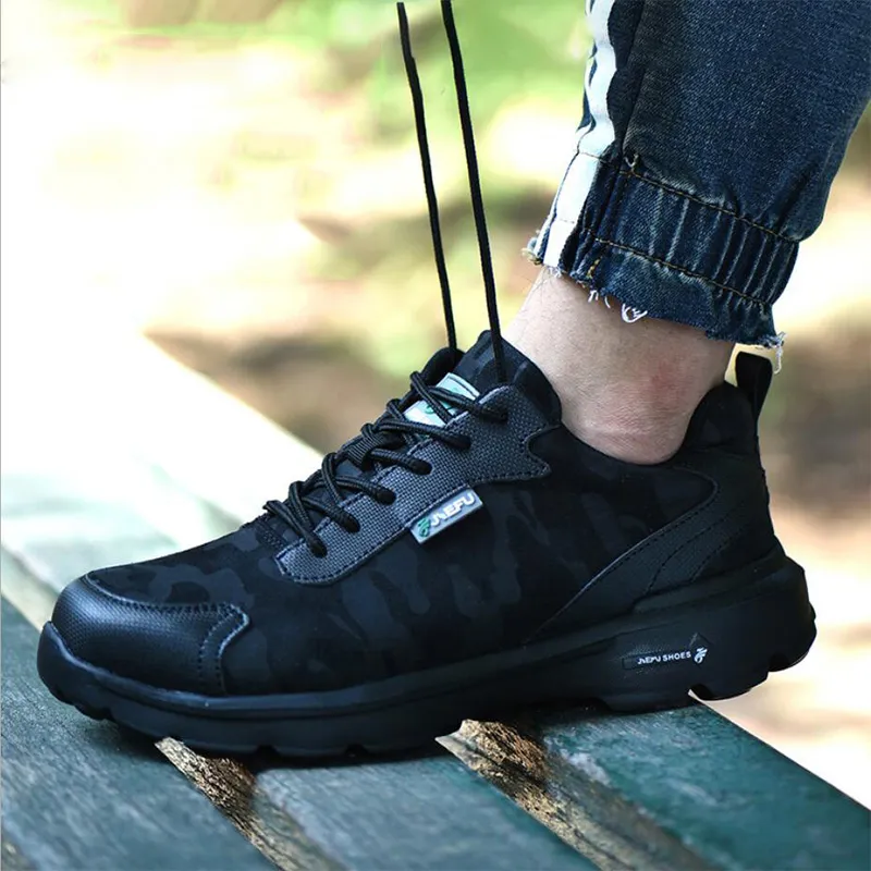 2019 men woman Couple Work shoes Couple Breathable lace-up Steel Toe Anti-smashing anti-piercing Casual safety Boots insulation