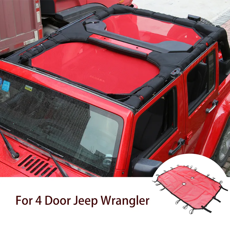 Red Rear Window Sunshade Legal For Jeep Wrangler JK 4 Doors 2007 2017