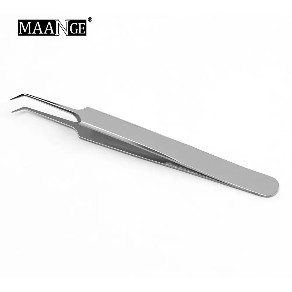 Blackhead Tweezers Eyelash Extension Nipper Anti Acid Steel Curved Needle Tweezers Removal Acne Face Care Tools