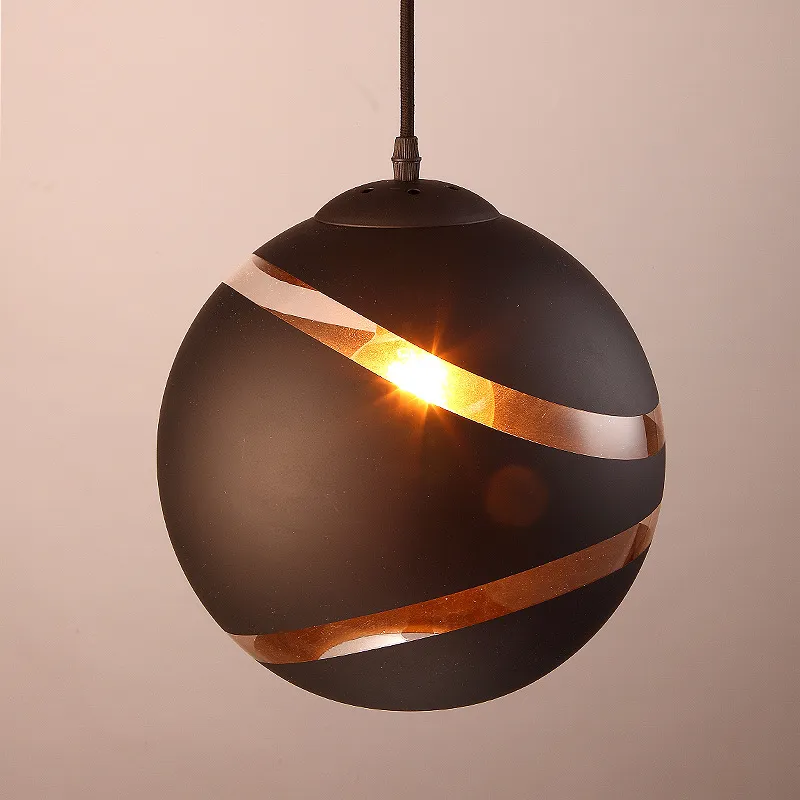 Nordic Pendant Lamps Round Glass Ball Lights E27 LED Suspension hanging lamp Luminaire Loft Children Living Room260d