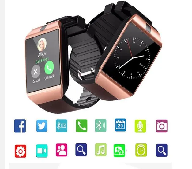 DZ09 Bluetooth Smart Watch Android Smart Watch Sim Intelligent Mobiltelefon Klocka kan spela in sömnstatus Smartwatch