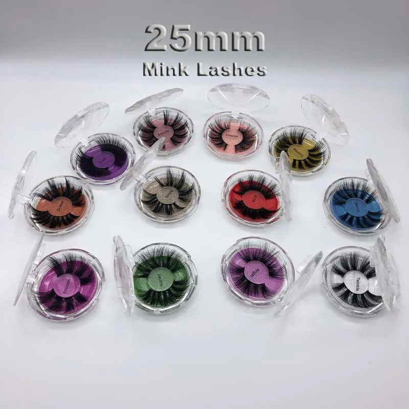 25mm lång 3d mink ögonfransar 4d 6d 5d stor mink ögonfransar falska ögonfransar 12 sätter gratis frakt