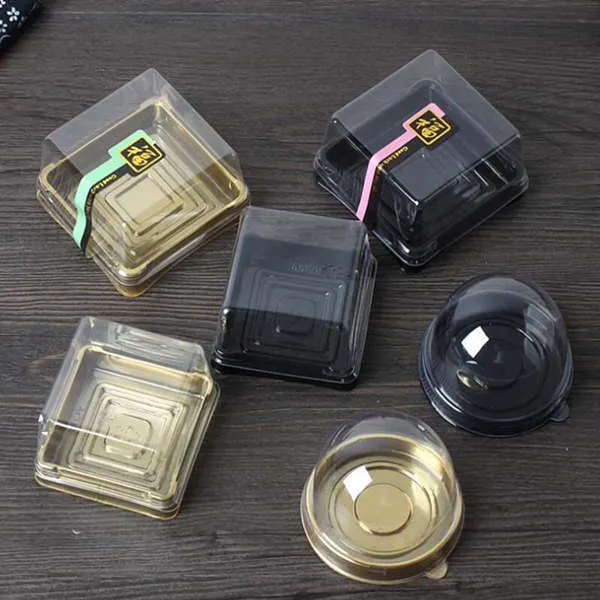 Plastic Cake Boxes Mooncake Food Gift Packaging Box PVC Boxes Individual Moon Cake Tray