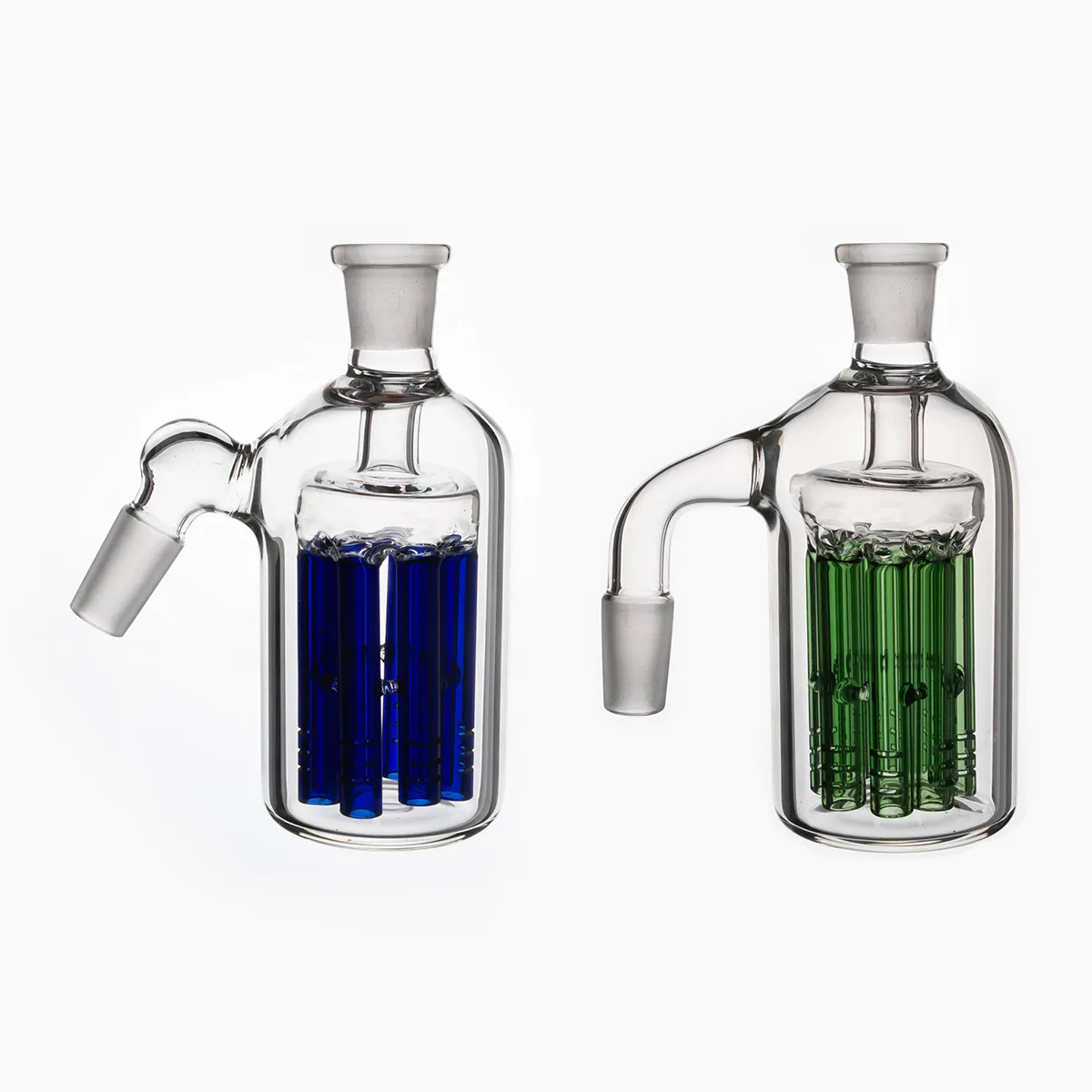 Glass Ash Catcher 14mm Arm Male Perc Ashcatcher Green Blue Percolator For Bongs Glass Water Pipe Bubbler best quality