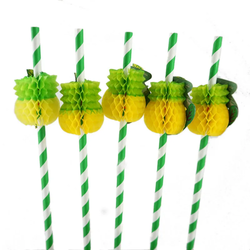 Disposable rietje 3D ananas flamingo honingraat papier rietjes voor verjaardag bruiloft decoraties gratis verzending qw9173
