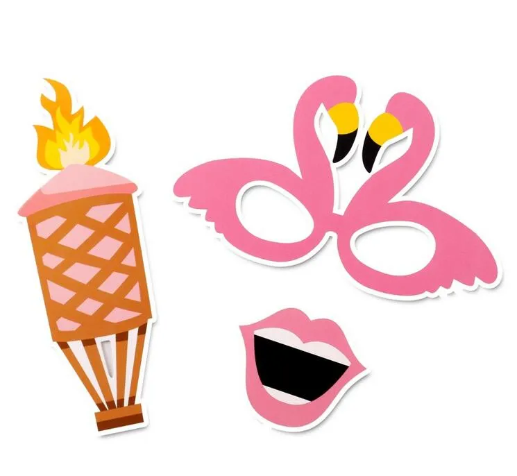 Flamingo Tropical Hen Photo Booth Set Back For Hawaii Carnival Party Decoration And Birthday Supplies In 2021 From Valuetop, $32.41 | DHgate.Com printable-tropical-flamingo-photo-booth-props-22-images-so-fontsy