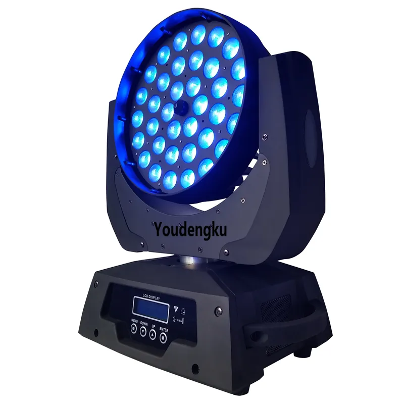 2st 36 * 15W LED RGBAW 5IN1 Flyttande huvud DMX LYRE LED Wash Zooma Aura LED Zoom Moving Head Light