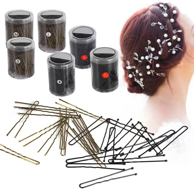 200pcs U grampos de cabelo para as mulheres grampos Grampos de cabelo Pinos Barrette Acessórios Cabelo Clip Studs Pro metal Pince Cheveux