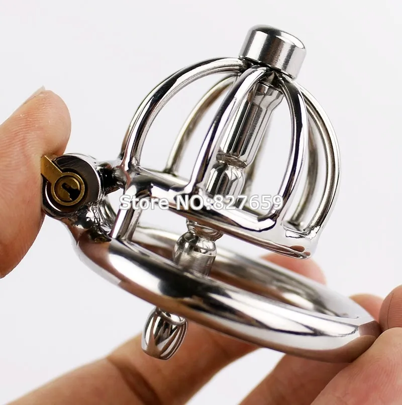 Male Device Stainless Steel Super Small Size Chastity Cage Virginity Lock Adult Game Sex Toys Y19070602_voghion.com