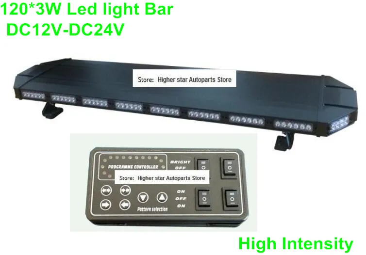 47" High intensity 120W Led car emergency light bar,warning lightbar with Multifunction controller for police ambulance fire,waterproof IP68