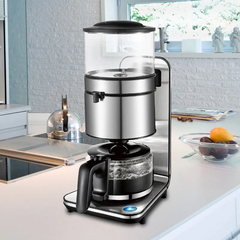 Gratis verzending Operated NTC elektronische temperatuurregelsysteem Zilveren roestvrijstalen huishoudelijke koffie en thee maken machine