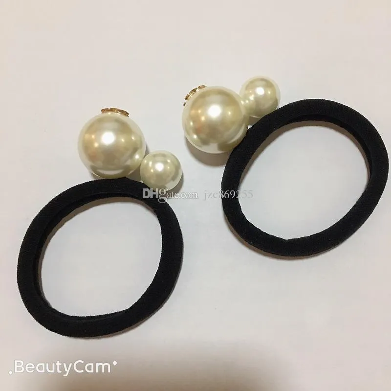 2.5CM Fashion big pearl hair ring head rope rubber band hairpins suit for bracelets elastic headdress jewelry vip gift