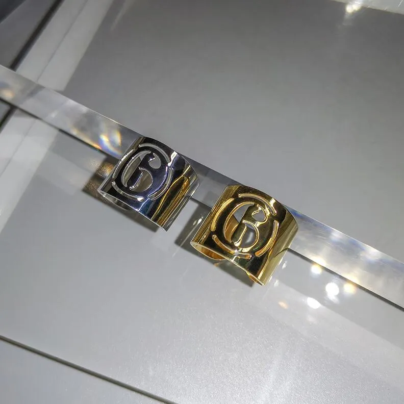 MMM anni '20 moda Belgio design anello digitale in acciaio al titanio di alta qualità anello retrò hip hop aperto regolabile per uomo e donna