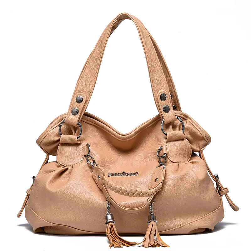 HBP Handväskor Purses Women Totes Bag mode axelväskor damer handväska handväska pu läder kvinnlig hand bolso beige färg