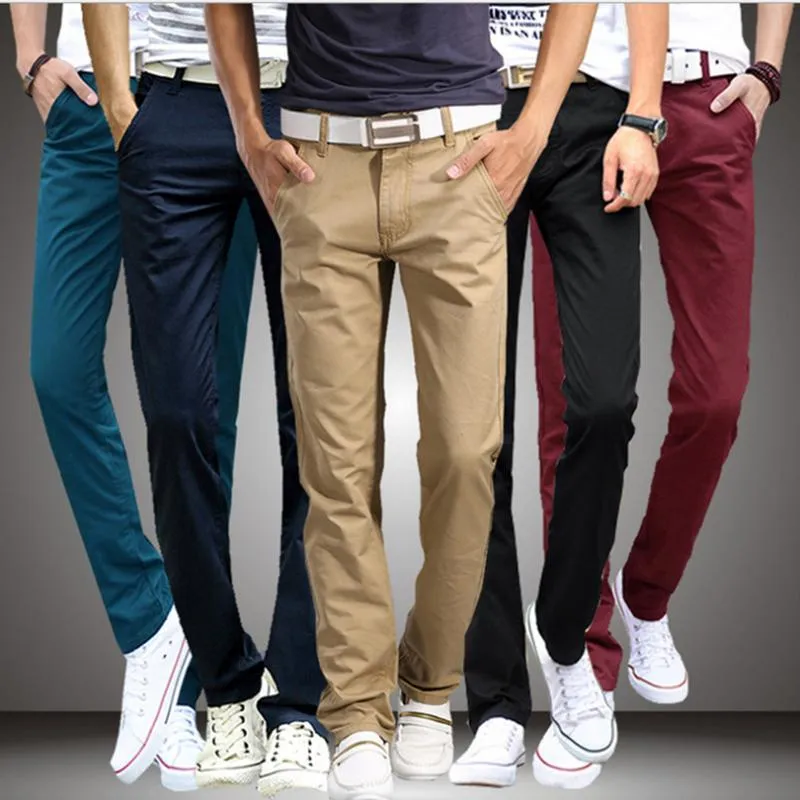 2019 frühling Herbst Neue Casual Hosen Männer Baumwolle Slim Fit Chinos Mode Hosen Männliche Marke Kleidung Plus Größe 8 farbe