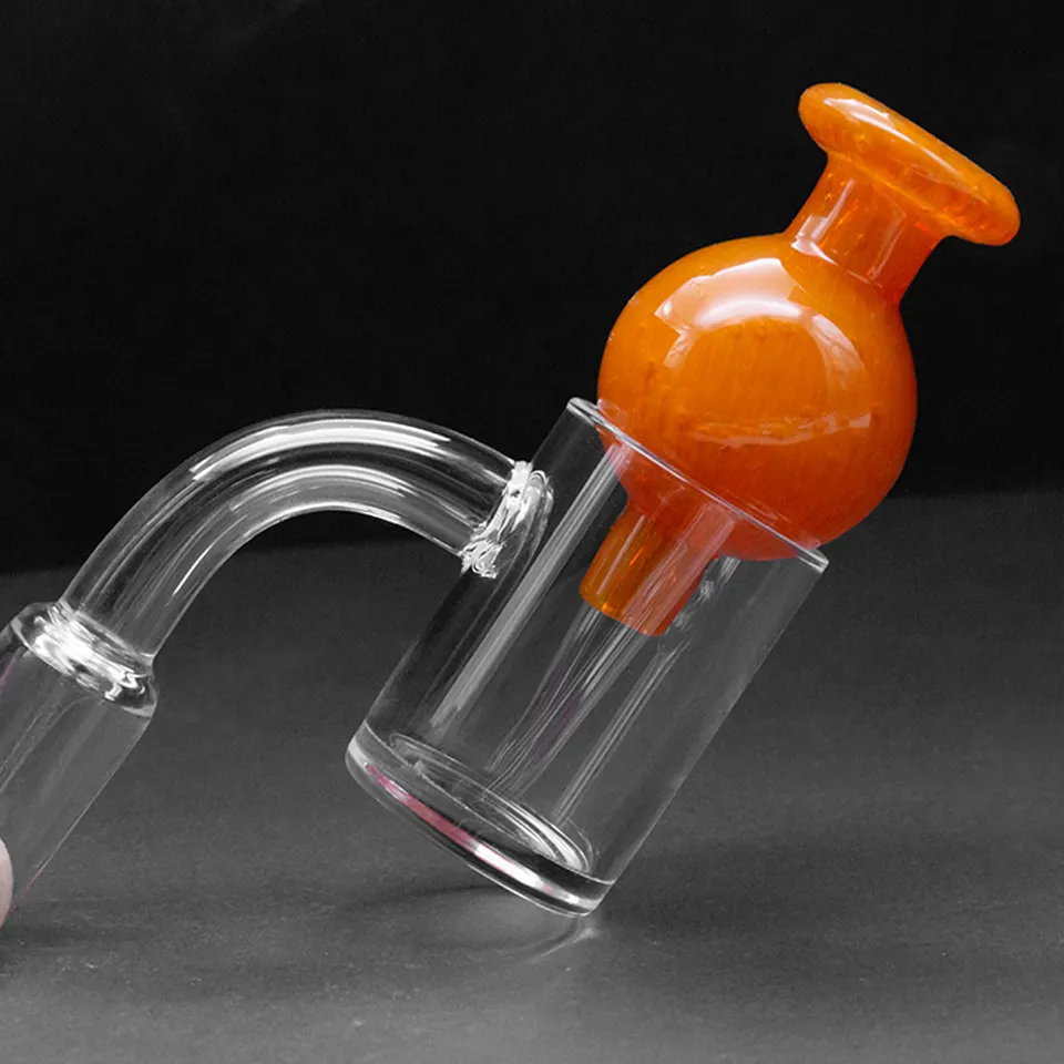 Rokende platte top 25mm quartz banger VS carb cap vrouwelijke mannelijke 14mm gewricht 90 graden voor glazen bongs DAB RIGS