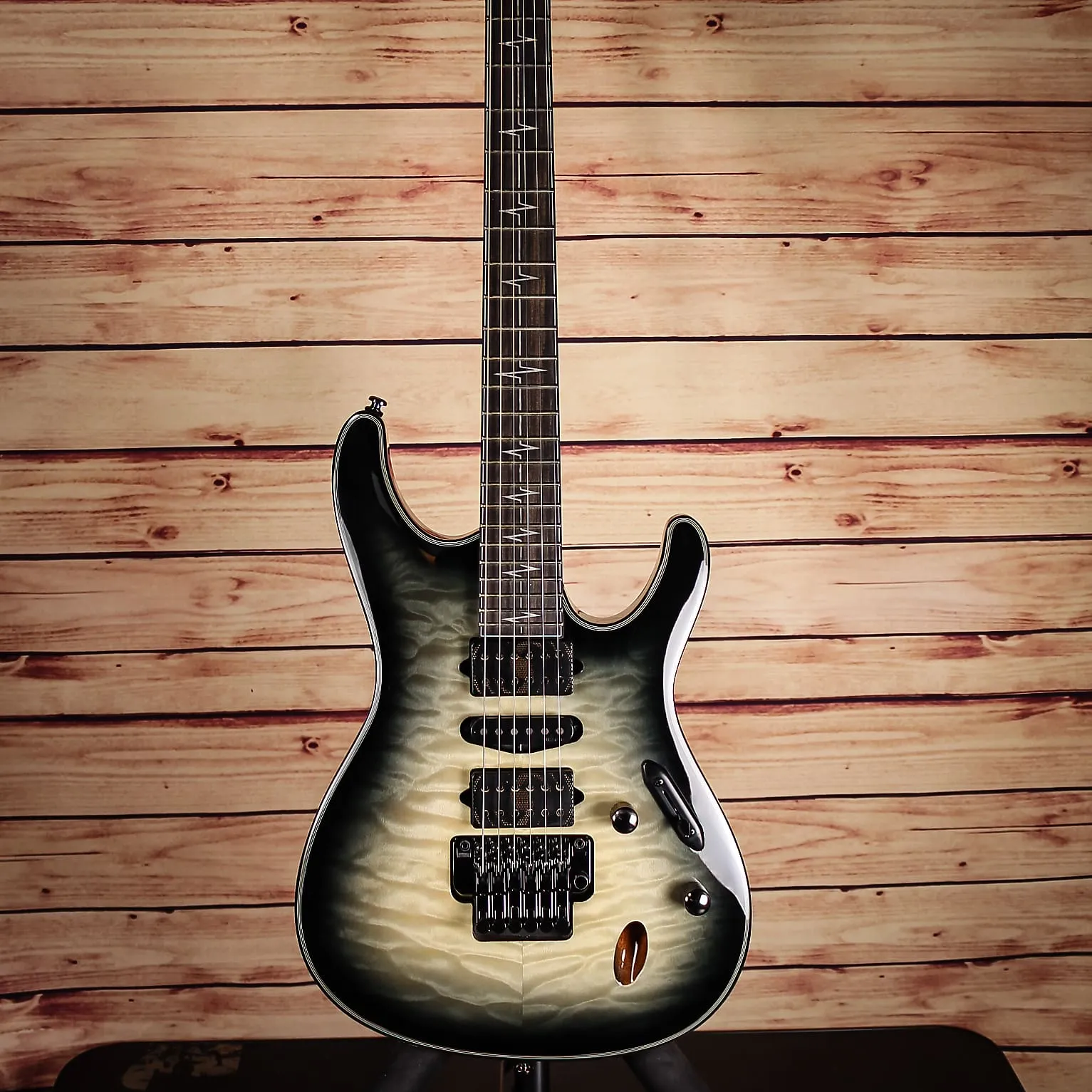 Jiva 10 nita strauss assinatura espacial profundo loiro acolchoado maple guitarra elétrica 3 peça maple purpleheart pescoço, ponte de vibrato, hardware preto