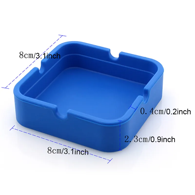 Silicone Ashtray Mini Portable Shatterproof Eco-Friendly Square Ashtray Home Coffee Shop Bar Hotel Men Ashtray Craft Gift BH1823 ZX