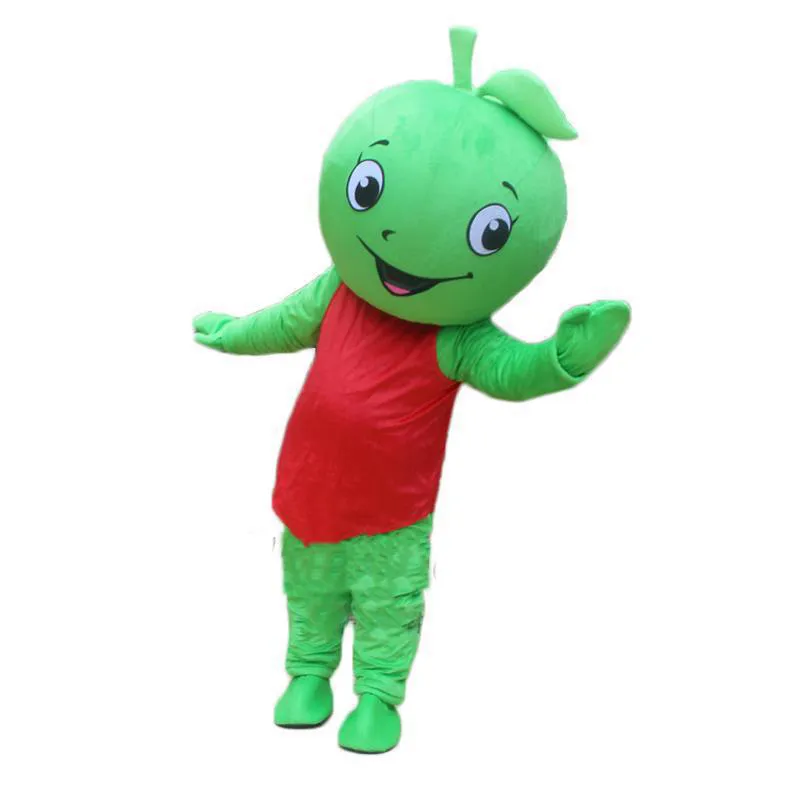 2019 Fabbrica calda nuova mascotte della frutta piccola mela verde costume della mascotte festa di compleanno di Halloween anime formato adulto spedizione gratuita