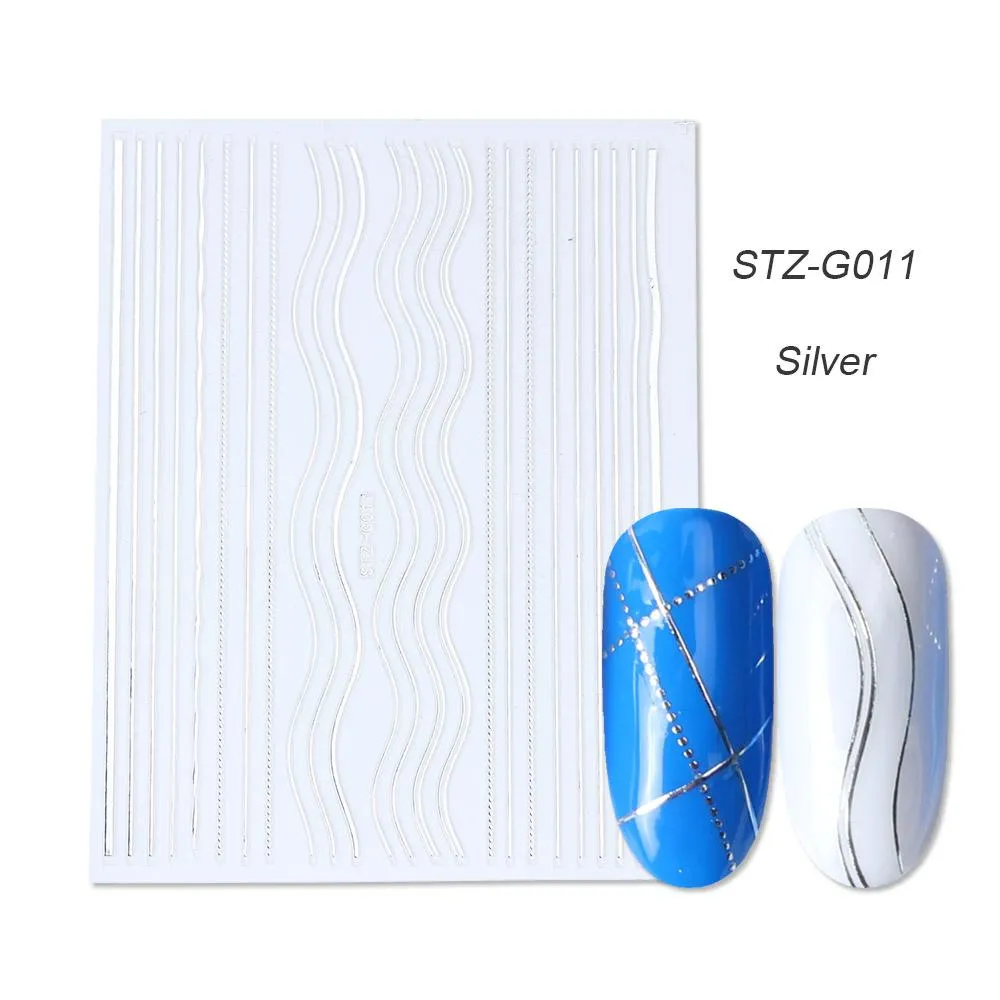 gold silver 3D stickers STZ-G011 Silver