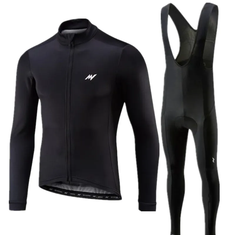 Morvelo Long Sleeve Men 2018 Proチームサイクリングジャージーパンツセットサイクリング服ロードバイクジャージー自転車服ビブパンツスーツ