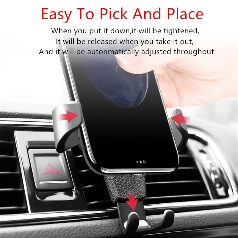 Suporte universal para celular com fixação na saída de ar do carro, sem ímãs, baseado na gravidade._voghion.com