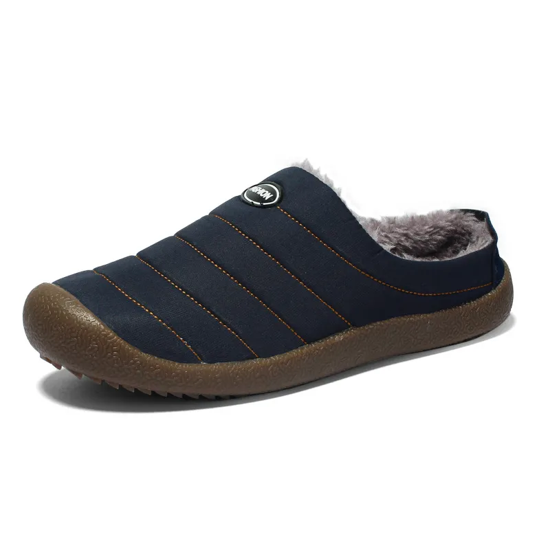 Winter Mens Womens Velvet Slipper Varma Utomhus Inomhus Skor Hem Mjukt Slitage och Dra Dual-Purpose Semi-Heel Shoes